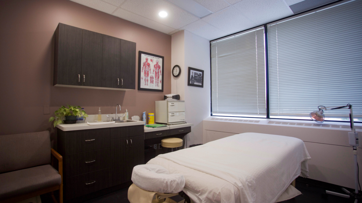 Massage Room one at Fairview Physiotherapy and Rehab Centre offering a relaxing and tranquil atmosphere