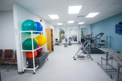 alternative view of our exercise room at our Wynford location showing the full size of the space