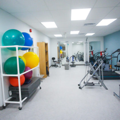 alternative view of our exercise room at our Wynford location showing the full size of the space